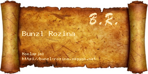 Bunzl Rozina névjegykártya